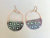 Enamel Half Circle Earrings