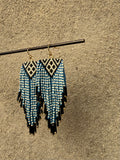 Beaded Handwoven Sonoran Triangle Fringe Earring (color options)