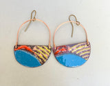 Enamel Half Circle Earrings