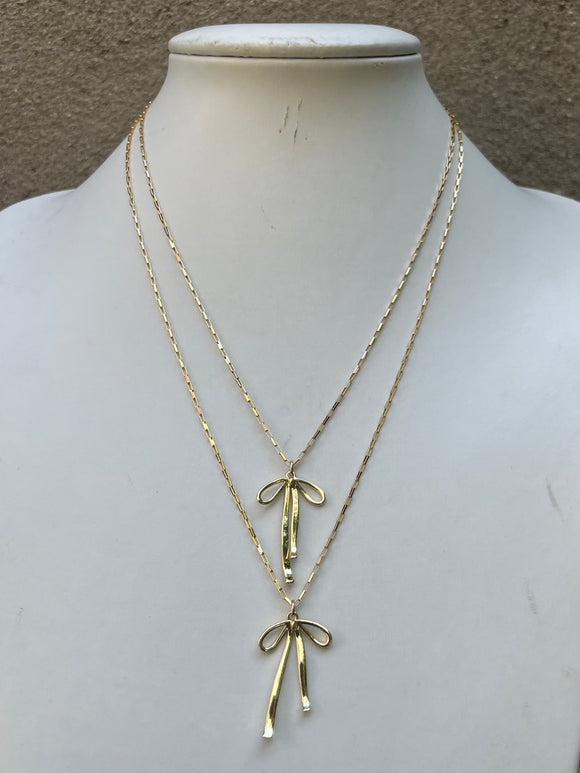 Gold Bow Necklace (length options)