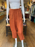 Linen Pinstripe Barrel Pants (color options)