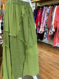 Linen Frayed Weave Maxi Skirt (color options)
