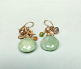 Aquamarine + Opal Cluster Earrings