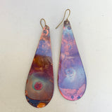 Heat Patina Teardrop Earrings