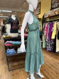 Satin Halter Tiered Dress (color options )