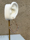 Urn Earrings, grey pearls