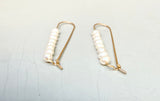Long Bar Pearl Hoop Earrings