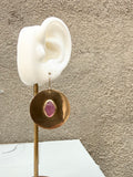 Bronze Discs + Sapphire Earrings