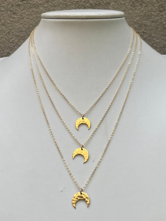 Hammered Moon Necklace (length options)