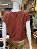Rust Faux Suede Blouse