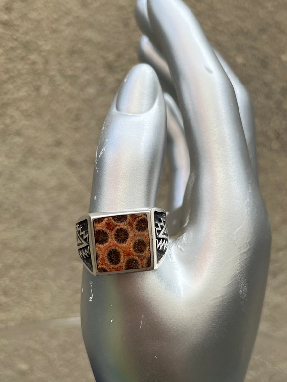 Vintage Fossil Coral Ring