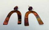 Heat Patina Arc Earrings