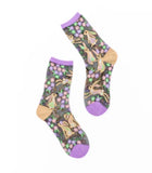 Rabbit Floral Sheer Socks