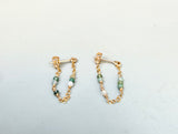 Gemstone Chain Hoop Earrings