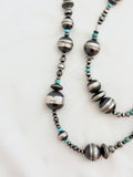 Vintage Sterling Silver + Turquoise Wrap Necklace
