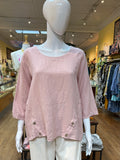 The Linen Button Hem Top (color options)