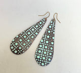 Purple + Lime Enamel Teardrop Earrings