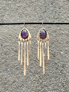 Planchette Amethyst Earrings