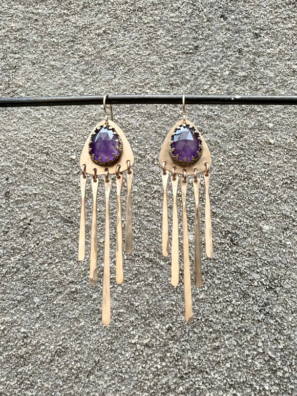 Planchette Amethyst Earrings