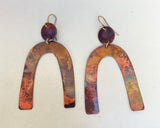 Heat Patina Arc Earrings