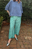 Teal Cotton Flap Pant