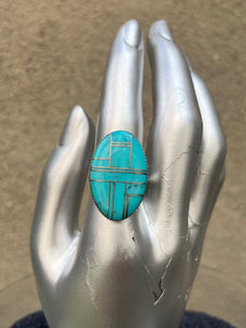 Vintage Zuni Turquoise Oval Ring