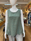 Linen Button Accent Tank (color options)