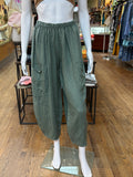 Linen Diagonal Tape Accent Pants (color options)