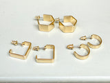 Gold Shape Hoop Earrings (multiple options)