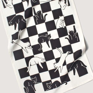 Checker Cats Tea Towel