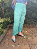 Teal Cotton Flap Pant