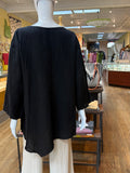 Linen Stitch Trim Asymmetrical Top (color options)