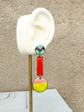 Colorful Enamel Dangle Earrings
