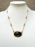 Statement Labradorite Bar Chain Necklace