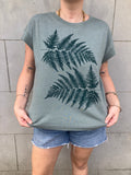 Fern Leaves Loose Fit Tee (green)