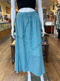 Linen Frayed Weave Maxi Skirt (color options)