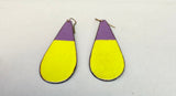 Purple + Lime Enamel Teardrop Earrings