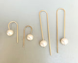 Arc Threader Earrings with Pearls (size options)