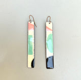 The Rectangle Enamel Earrings