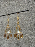 Swarovski Golden Topaz Chandelier Earrings