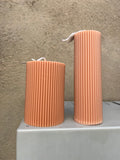 Pleated Pillar Candle (color & size options)