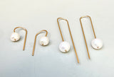 Arc Threader Earrings with Pearls (size options)