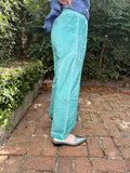 Teal Cotton Flap Pant