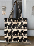 Black Cat Newsboy Tote