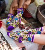 Stained Glass Floral Sheer Socks