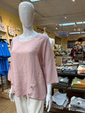 The Linen Button Hem Top (color options)