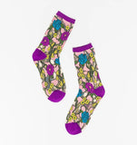 Stained Glass Floral Sheer Socks