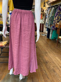 Linen Frayed Weave Maxi Skirt (color options)