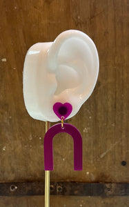 Acrylic Heart + Arch Earrings