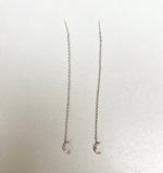 Crescent Thread Through Earrings (metal options)